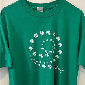 Green Shirt with Clover Design